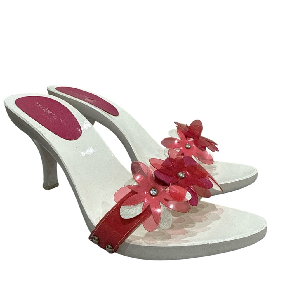 Mariagrazia VINTAGE wooden heels with flowers